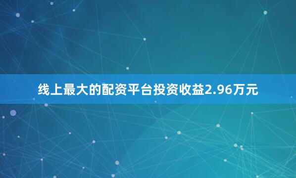 线上最大的配资平台投资收益2.96万元